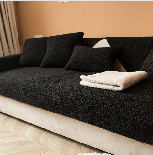 Thickened Lambswool Sofa Cushion Non-Slip Cover