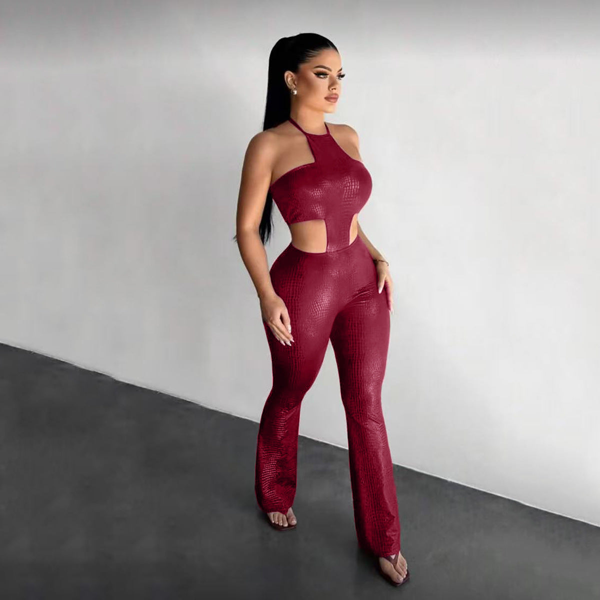 Trendy Halter Backless Jumpsuit for Women