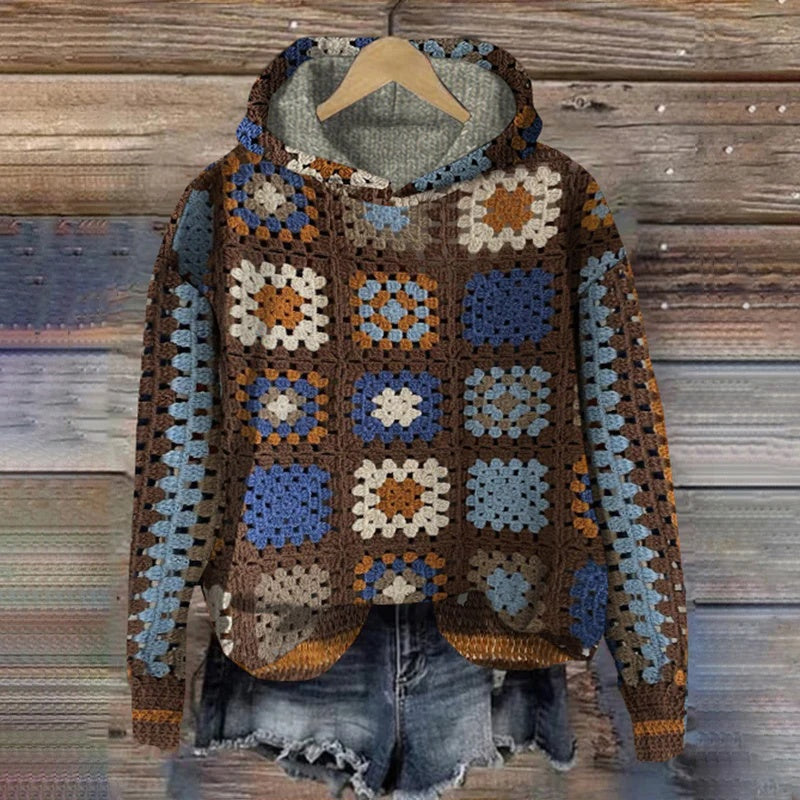 Festive Christmas Holiday Casual Printed Hoodie Sweater