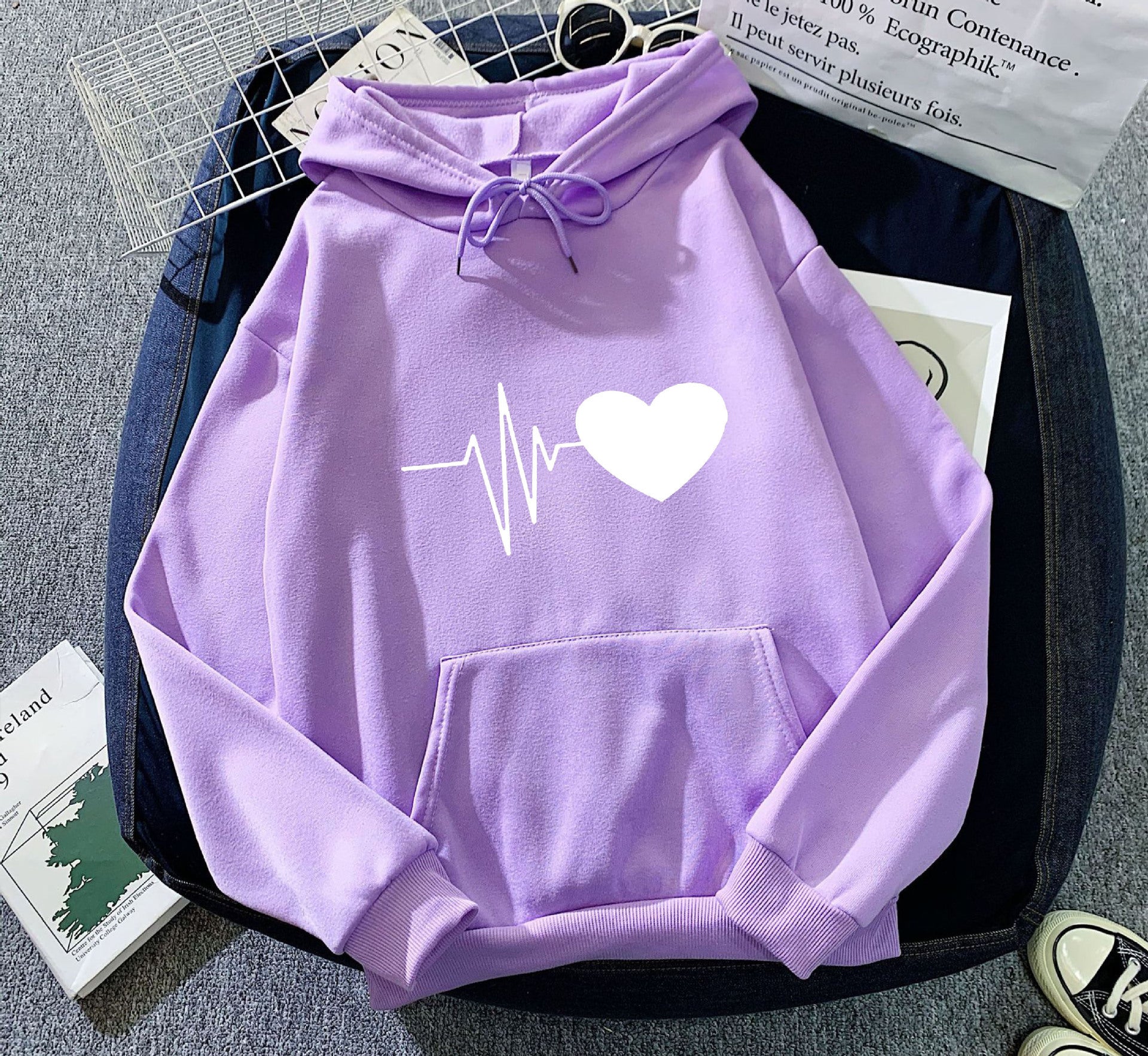 Cozy Fleece-Lined Loose Winter Hoodie for Women