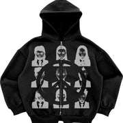 Women's Loose Street Style Zip-Up Hooded Sweatshirt