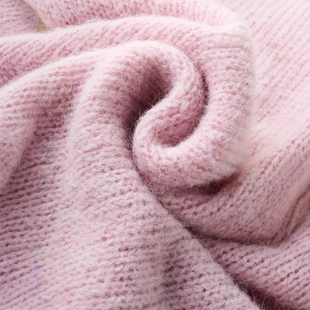 Womens Solid-color Versatile Pullover Sweater