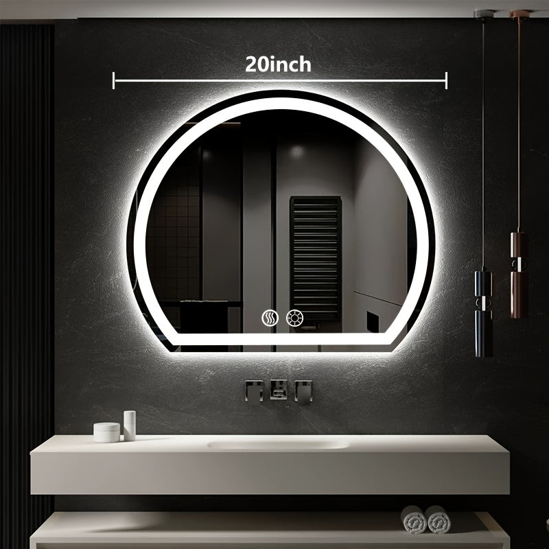 Dimmable LED bathroom mirror with lights and memory function