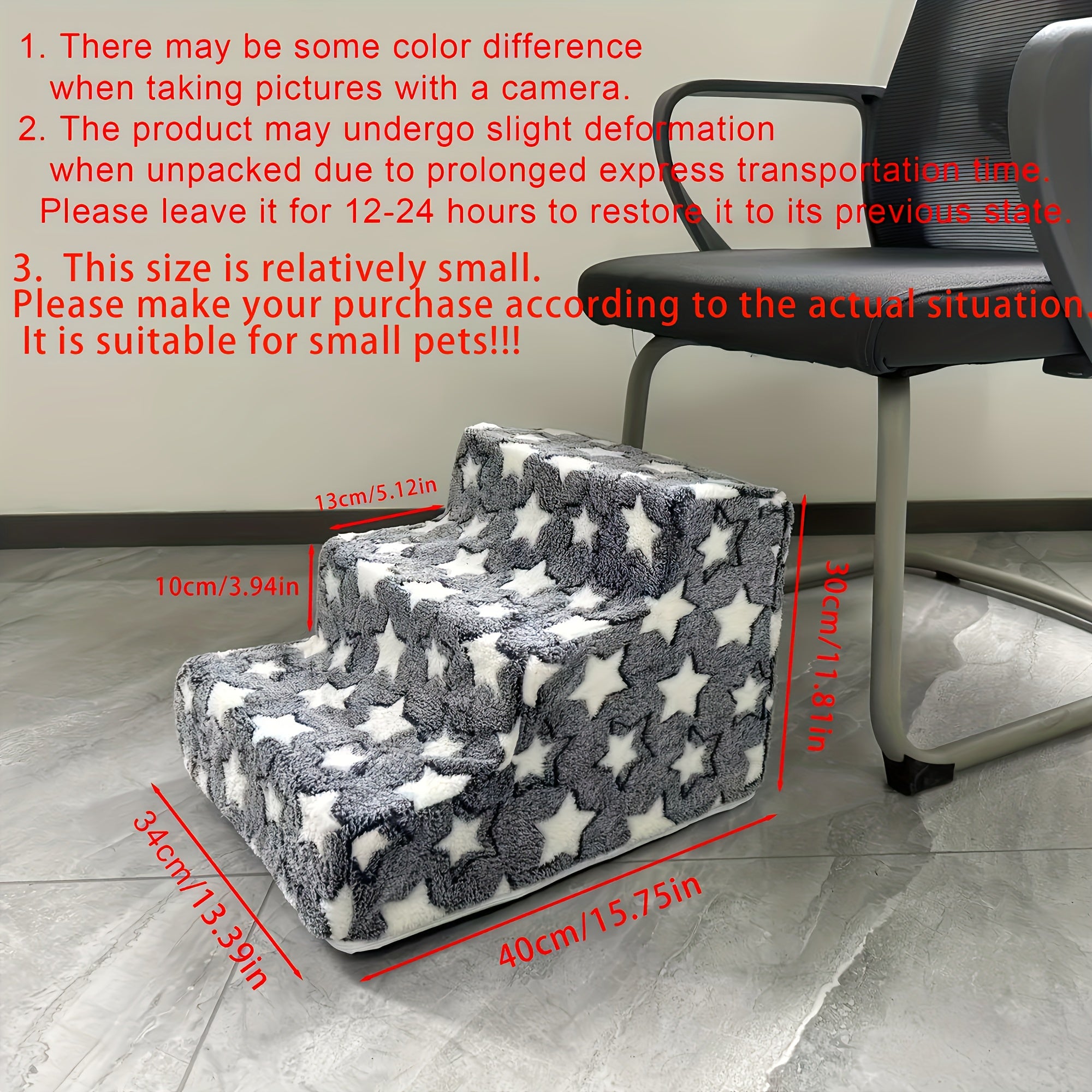 3-Size Adjustable Non-Slip Foam Dog Stairs & Pet Steps With Washable Removable Cover - Soft Indoor Ramp For Senior, Arthritis, Injured Dogs & Cats, Bed, Sofa, Car Access - Small To Medium Dog Climb...