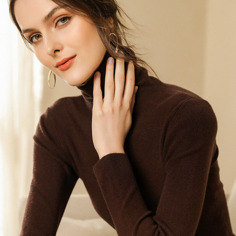 Long-sleeve Stretchy Slim-fit Knit Bottoming Top for Fallwinter