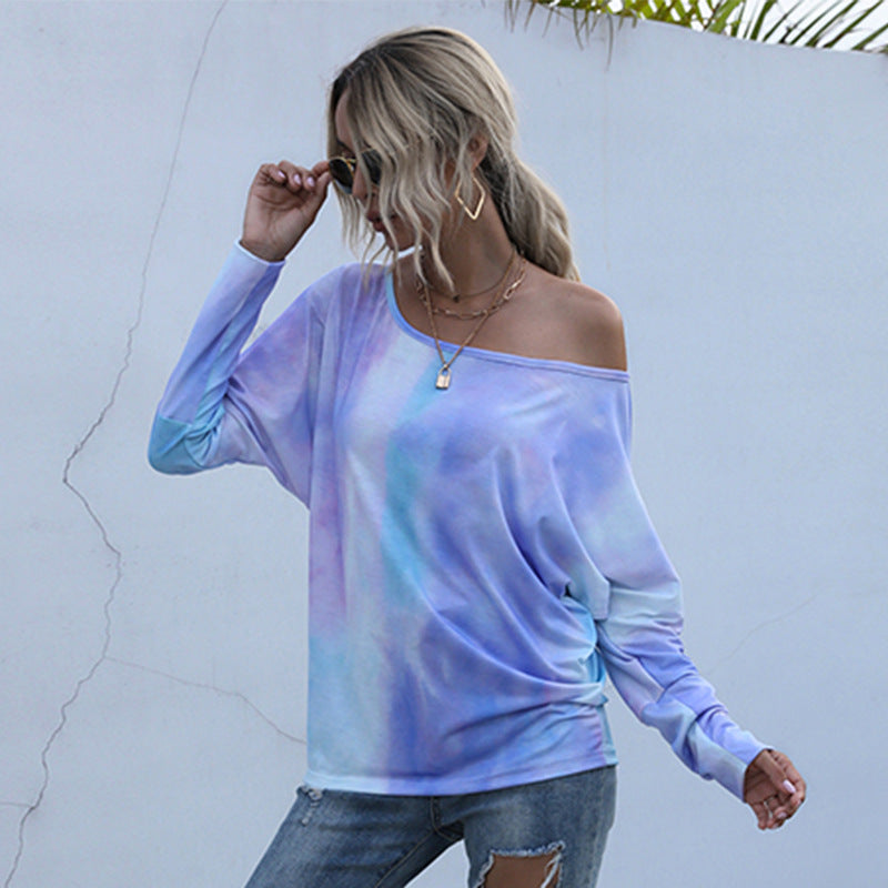Loose-Fit Long Sleeve Print Shirt for Women, Korean Casual
