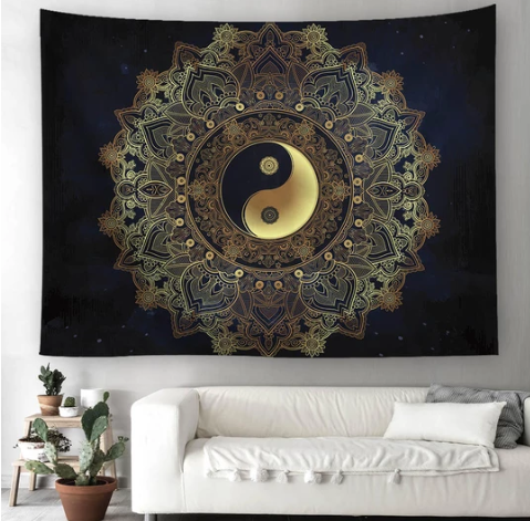 Yin Yang Mandala Tapestry