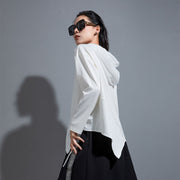 Chic Irregular Stitching Hooded Casual Sweatshirt
