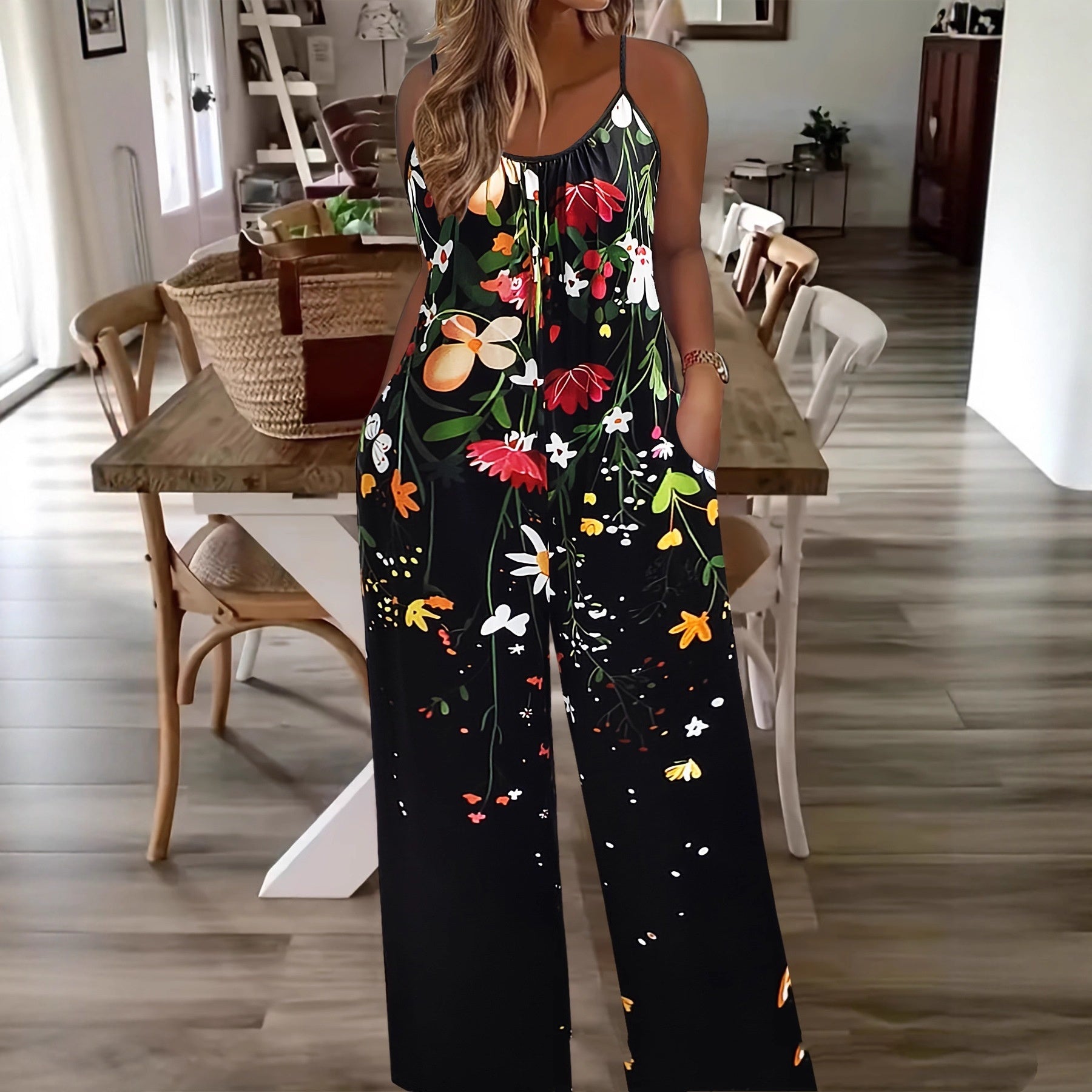 Women's Trendy Printed Sleeveless Jumpsuit Romper