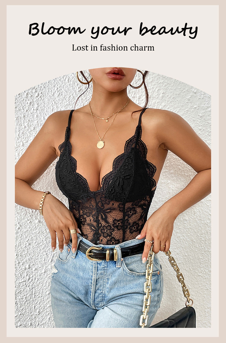Women's Lace Sling Hot Girl Romper Summer Jumpsuit