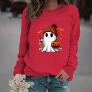 Ghost Snowman Print Crewneck Sweater