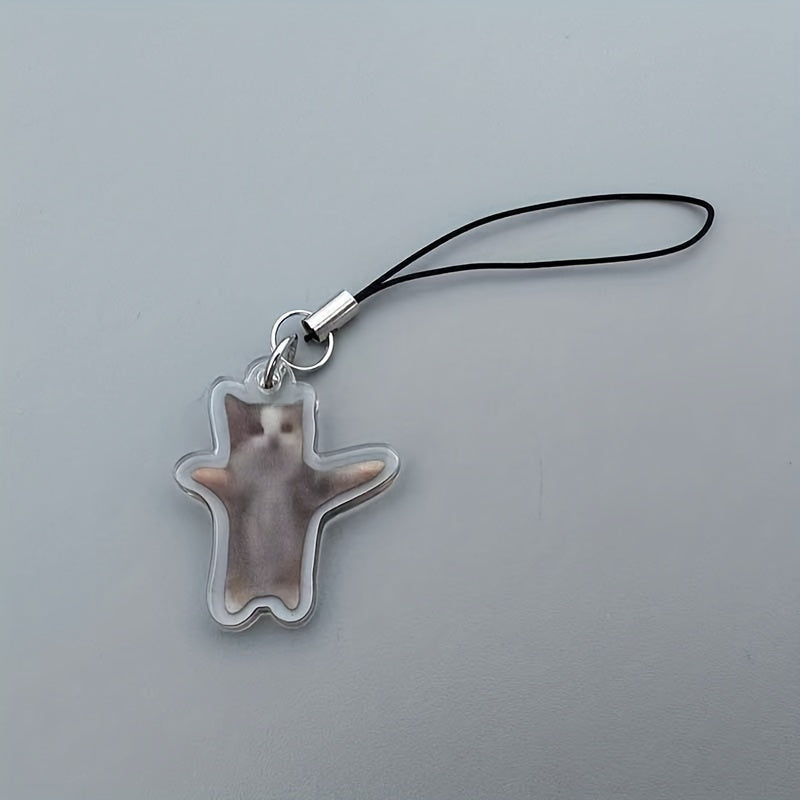 2D Flat Banana Cat Phone Charm – Happy & Crying Design