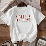 Women's Letter Print Short Sleeve T-Shirt – Casual Cotton Tee