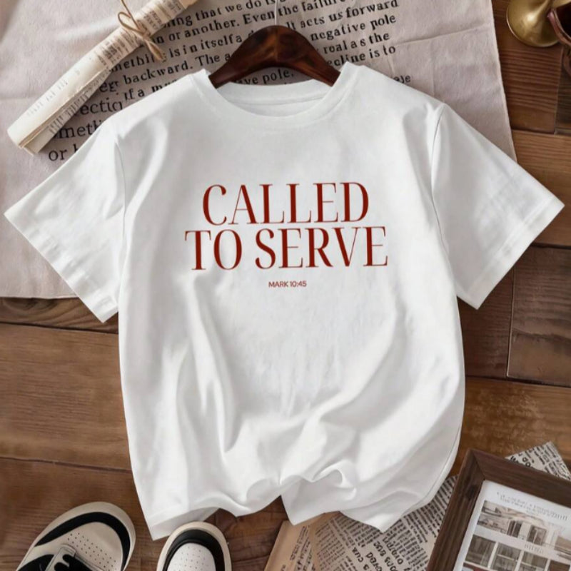 Women's Letter Print Short Sleeve T-Shirt – Casual Cotton Tee