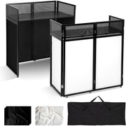 Portable Foldable DJ Booth Table with Metal Frame, Detachable 40×20 in Top, Adjustable Height, Carry Bag – 44×42.2×20.6 in