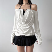Stylish Minimalist Slim-Fit Women's Long Sleeve Top