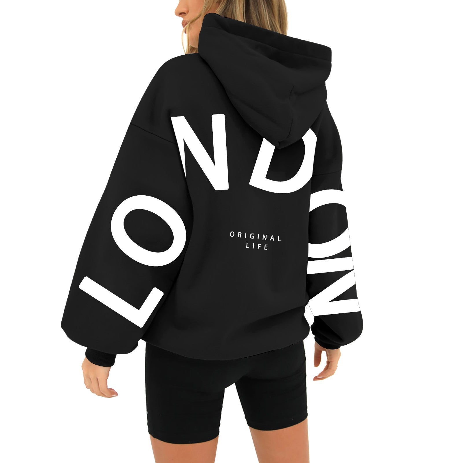 Casual Printed Long Sleeve Pocket Hoodie Sweatshirt