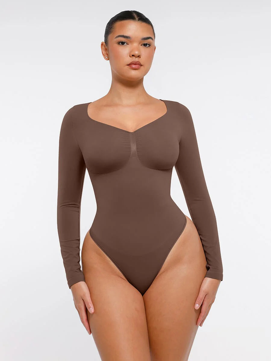Seamless Chest Support & Tummy Control Thong Bodysuit