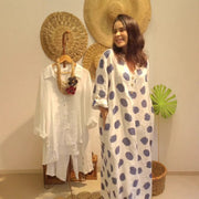 Loose-fitting, Stylish Casual Polka-dot Long-sleeve Dress