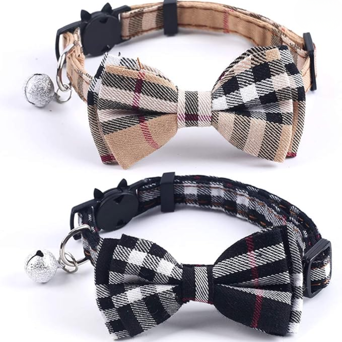 Breakaway Cat Collars with Cute Bow Bells 2 Pack
