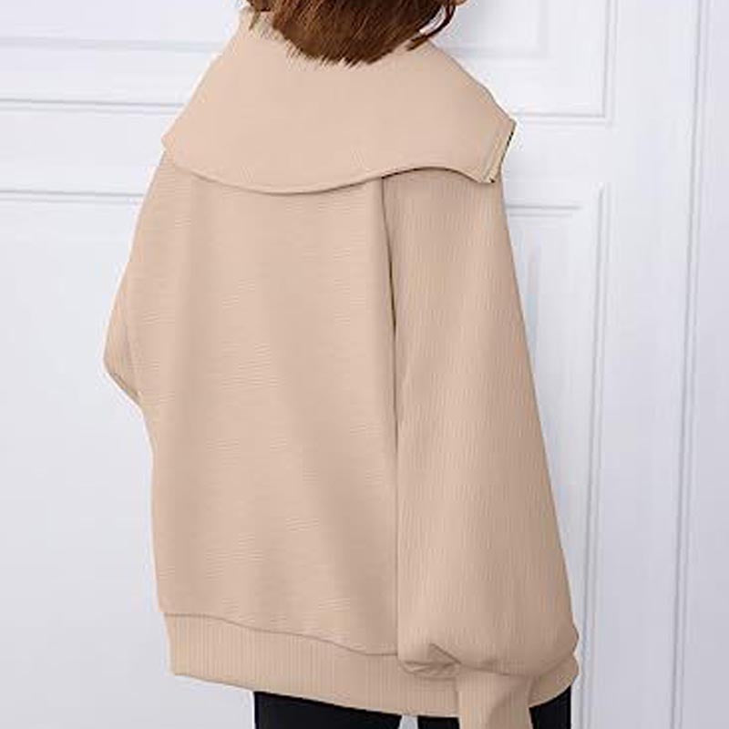 Women's Oversized Half Zipper Pullover Sweater