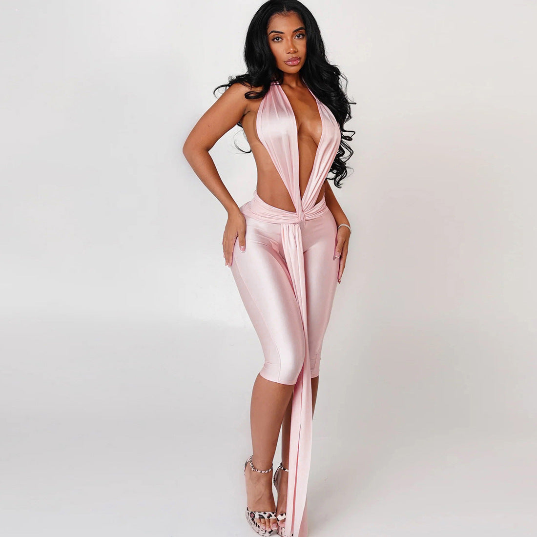 Sexy Halterneck Backless Bodycon Jumpsuit