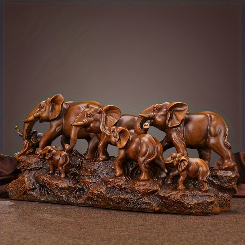 [Lucky Seven Elephants Ornament] Lucky Seven Elephants Ornament, Creative Wine Cabinet TV Stand Decorative Figurine, Suitable for New Home Gift, Send to Relatives and Friends, Bringing Wealth and…