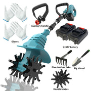 Cordless Electric Tiller and Garden Scarifier – 270 RPM, Lightweight with 2 × 3.0 Ah Batteries and Charger
