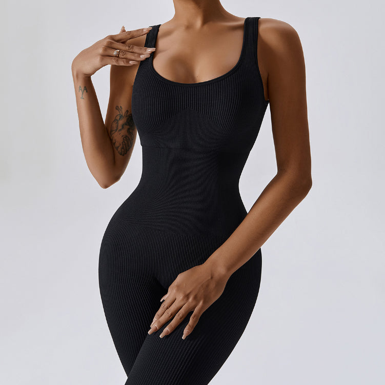 Threaded Shoulder Strap Vest Jumpsuit