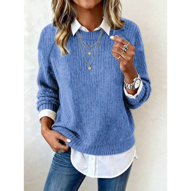 Fallwinter Long-sleeve Crew-neck Casual Sweater