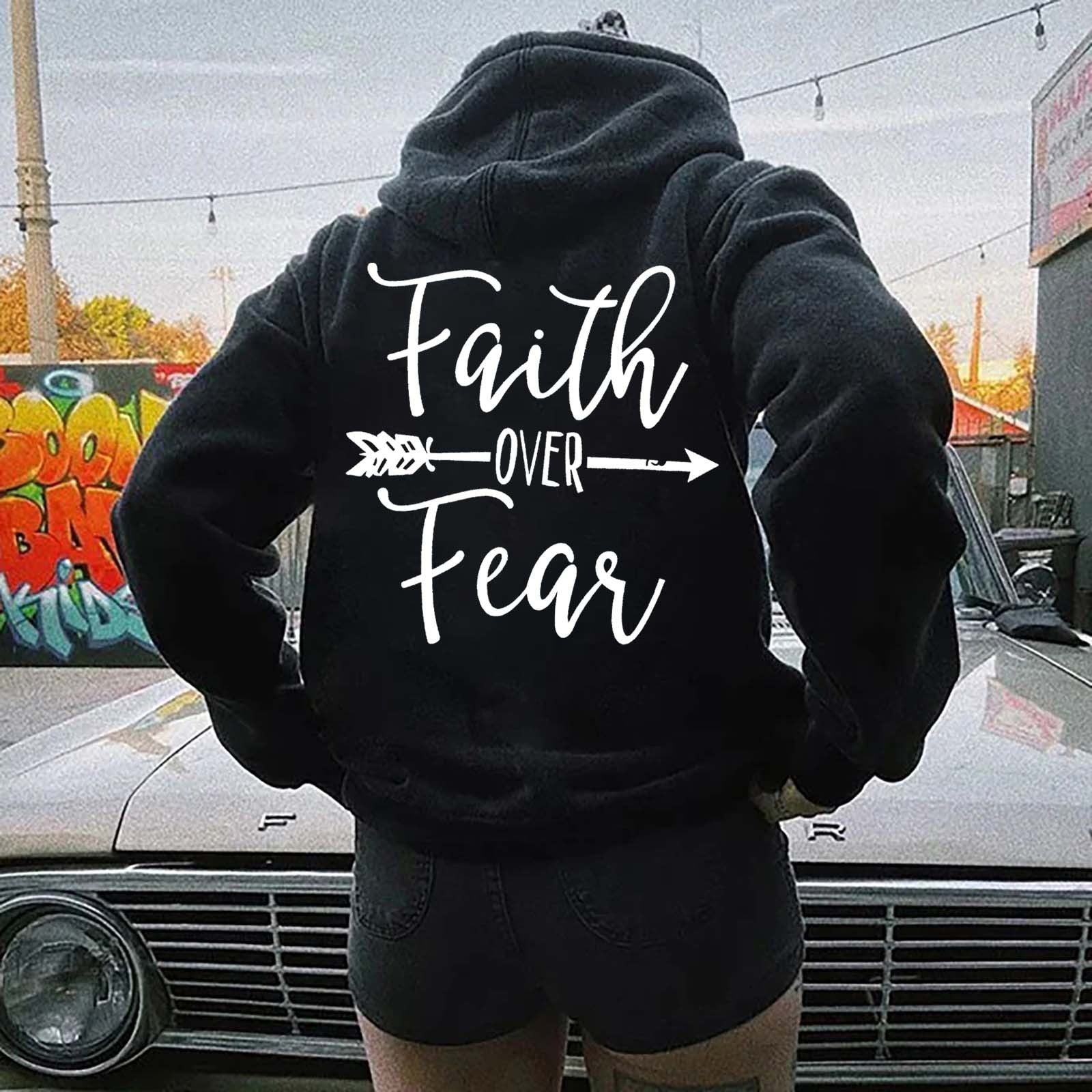 Cozy Fleece Letter Print Kangaroo Pocket Women's Hoodie