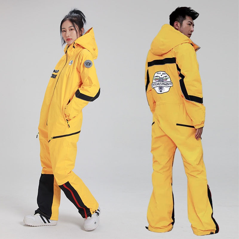 Waterproof Windproof One-Piece Ski Suit for Winter