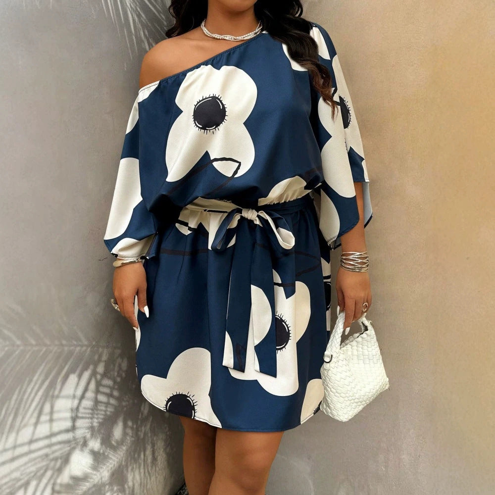 Resort-style Womens Plus-size Off-shoulder Dress