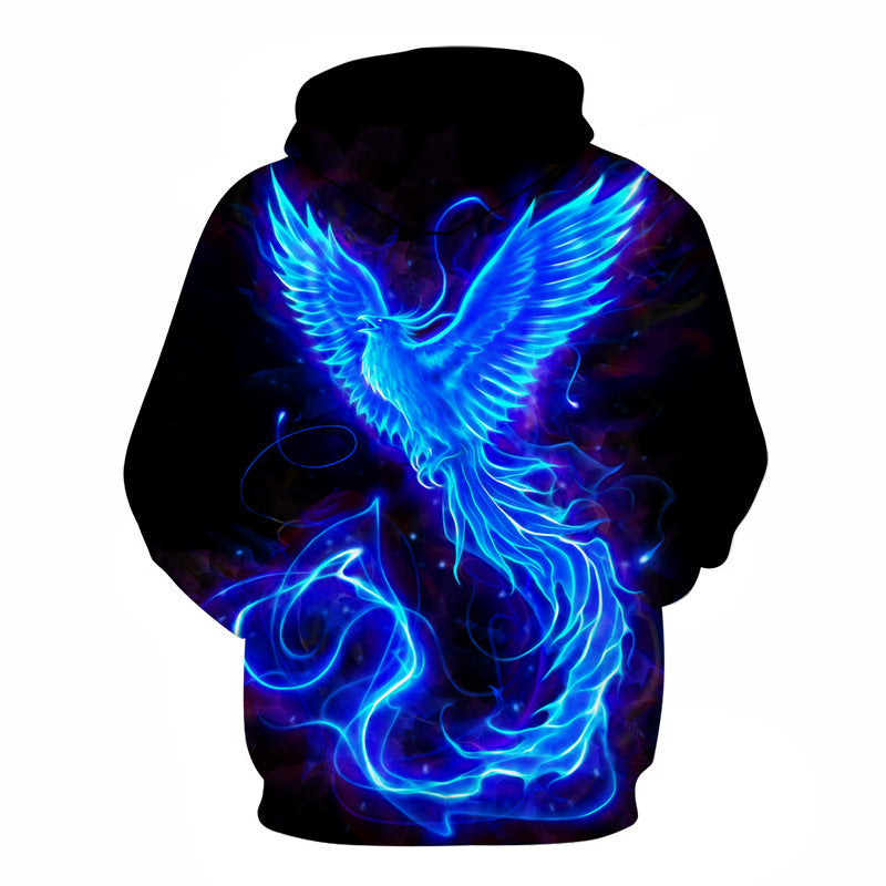 Flame Phoenix 3D Casual Loose Hoodie