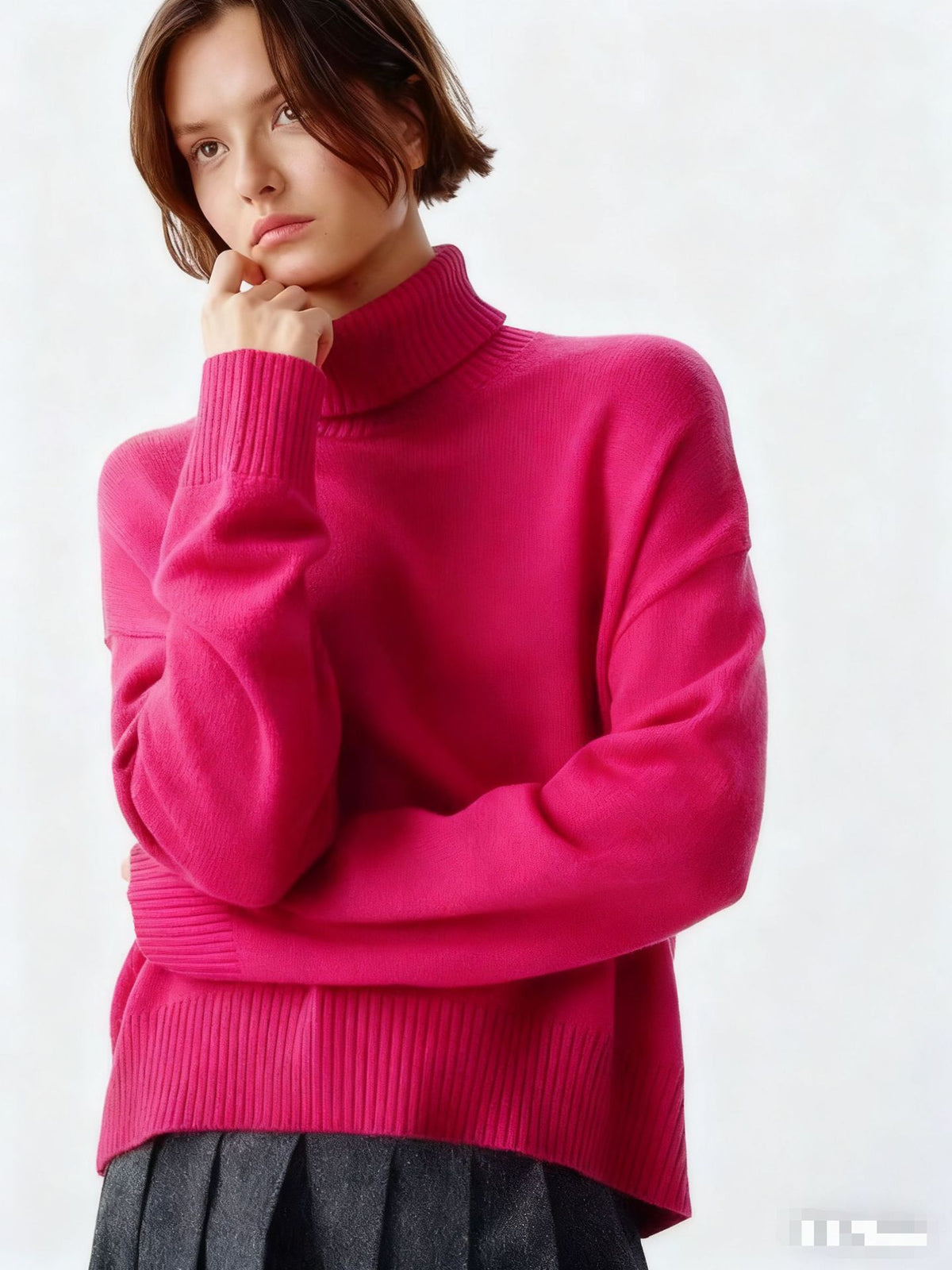 Turtleneck Loose-fitting Versatile Knitted Pullover Sweater