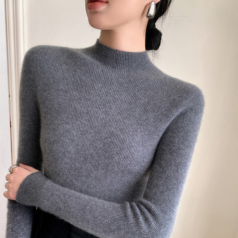 New Slim-fit Turtleneck Solid Color Pullover Knit Sweater