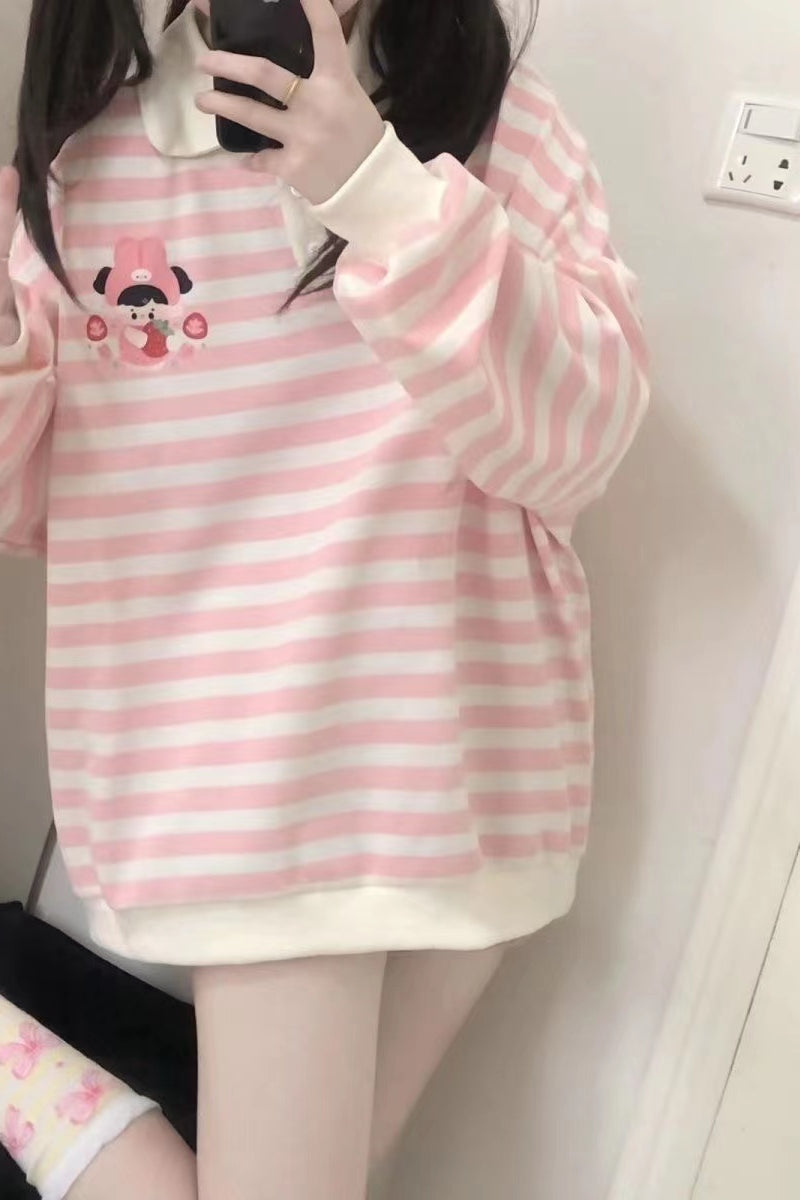 Chic Color-Block Casual Loose Fit Student Hoodie