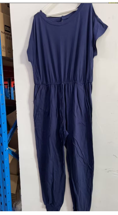 Chic Slant Shoulder Pocket Women's Jumpsuit
