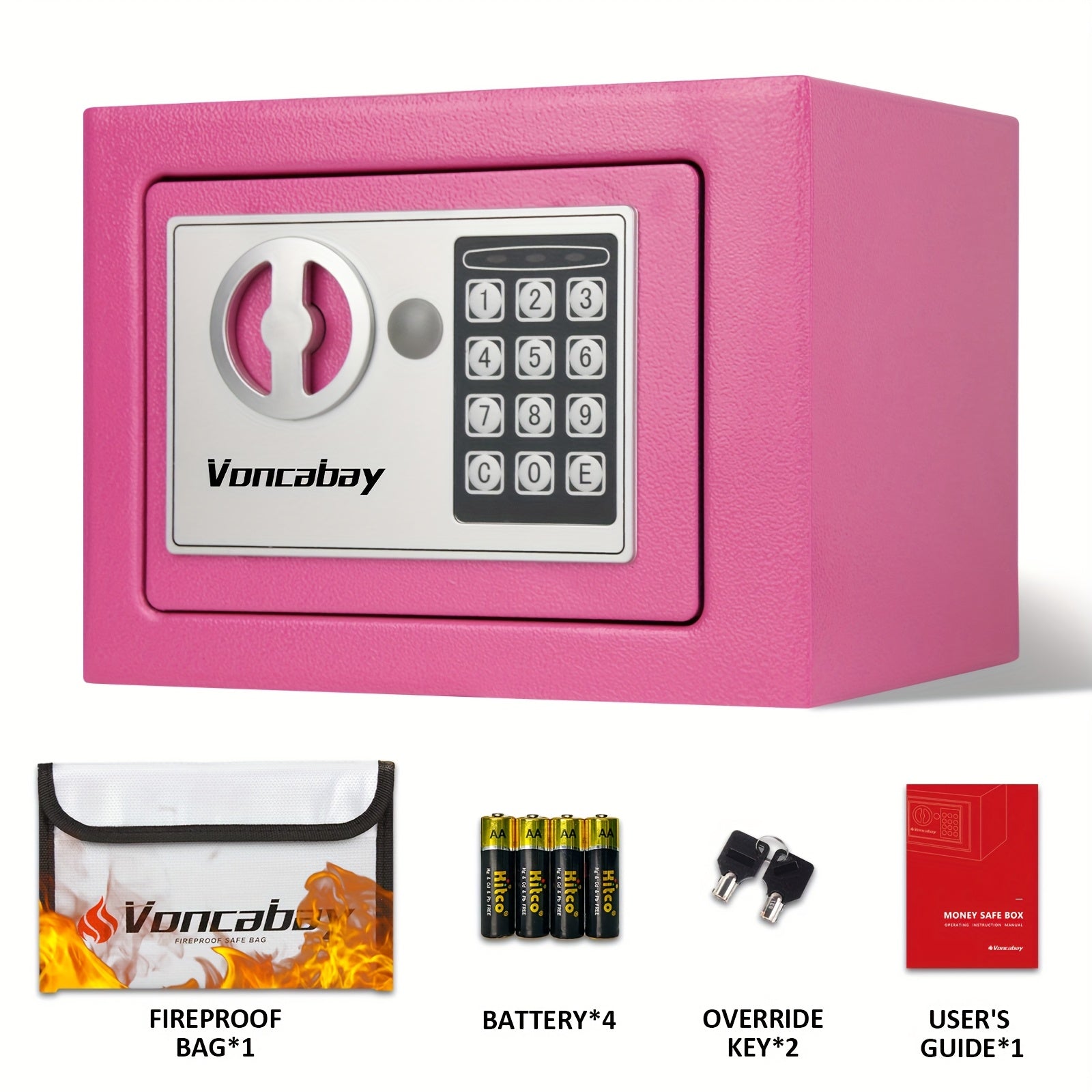 Heavy-Duty Fireproof Steel Safe with Cash Bag | Secure Home Safe Box with Keypad & Key Lock, Ideal for Storing Money, Documents, and Valuables