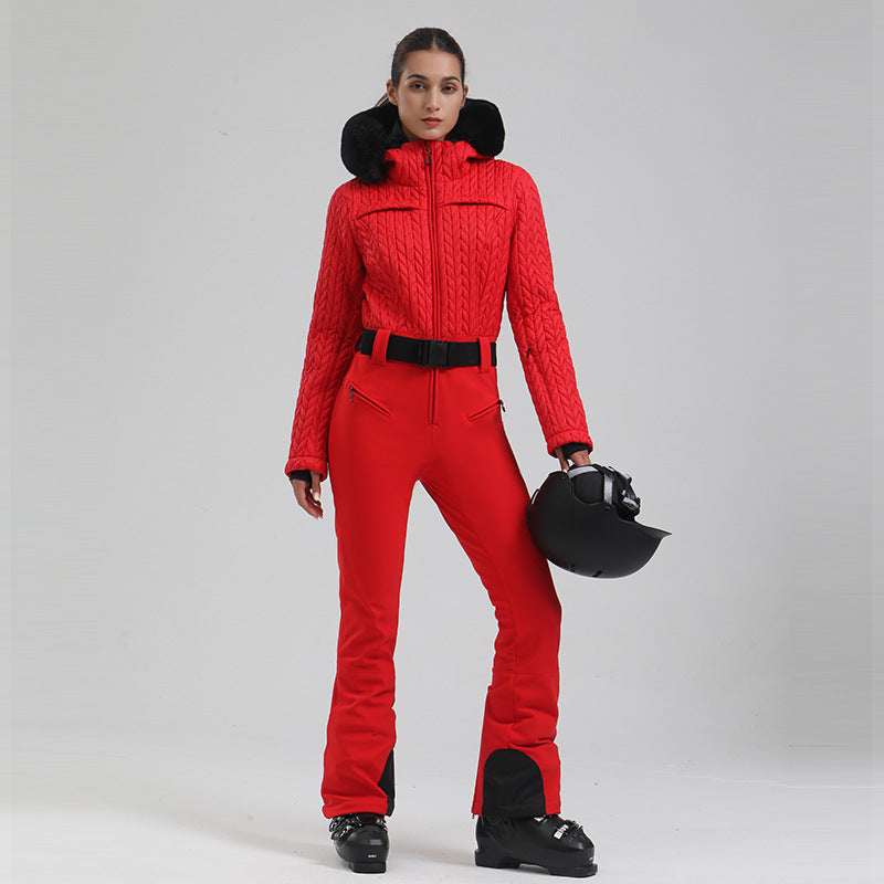 Women's Waterproof Windproof One-Piece Ski Suit