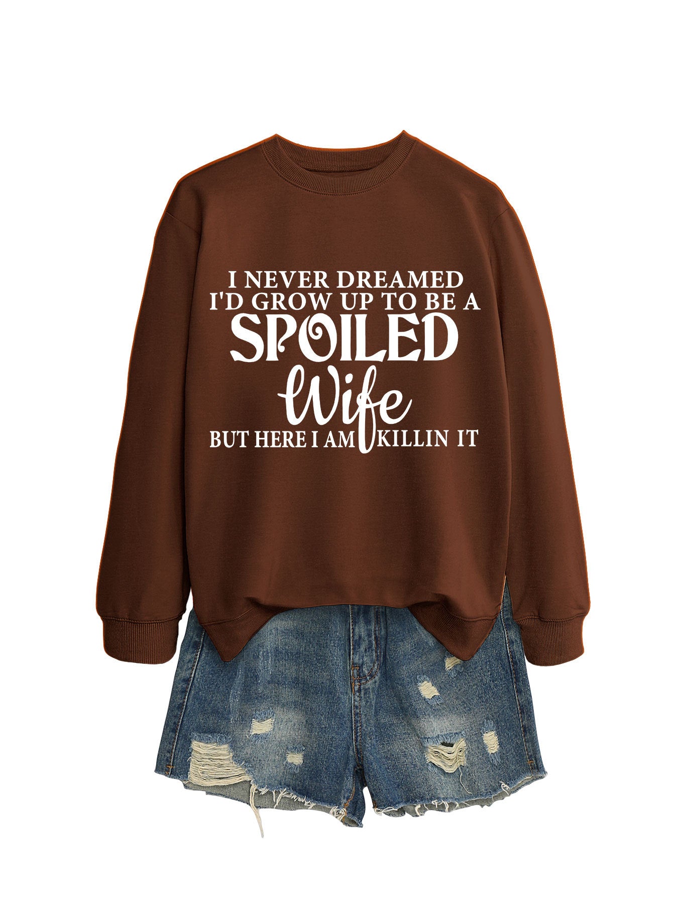 Women's Letter Print Crew Neck Casual Sweatshirt
