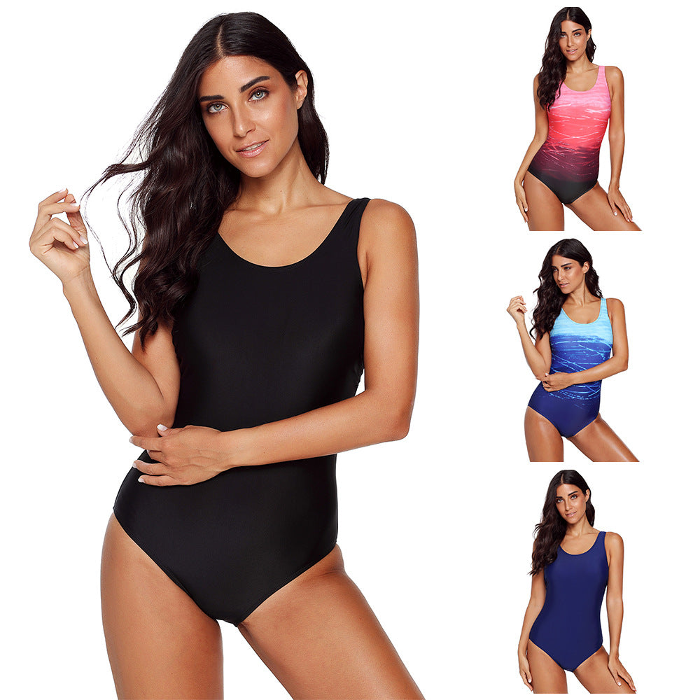 Women's Gradient One-Piece Swimsuit Sexy Swimwear