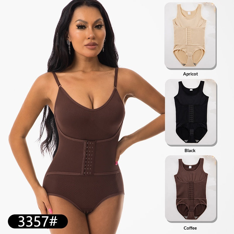 Snap Button Butt Lifting Body Shaper Jumpsuit