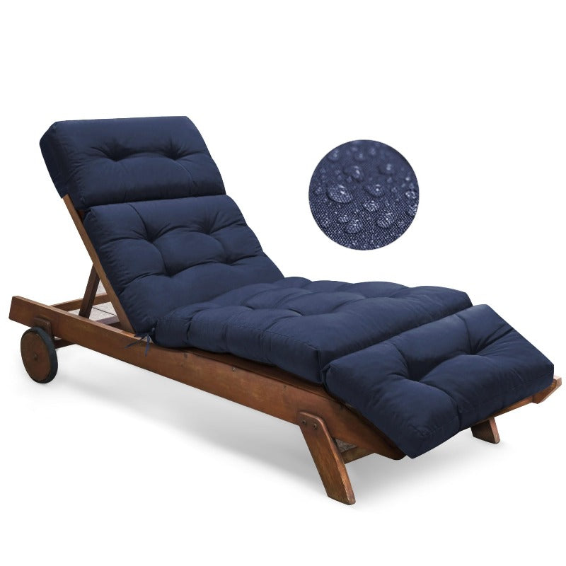 [Waterproof Memory Foam Cushion] Outdoor Chaise Lounge Chair Cushion Waterproof 74.4 X 22 X 4.7 Inches Memory Foam Lounge Chair Cushions Replacement for Outdoor Furniture with Ties, Thickened Pool Lounge Chair Cushion, Replacement Cushion ONLY, Chair Not