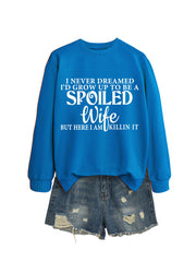 Women's Letter Print Crew Neck Casual Sweatshirt