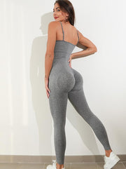 Seamless Tummy Control Spaghetti Strap Sexy Yoga Jumpsuit