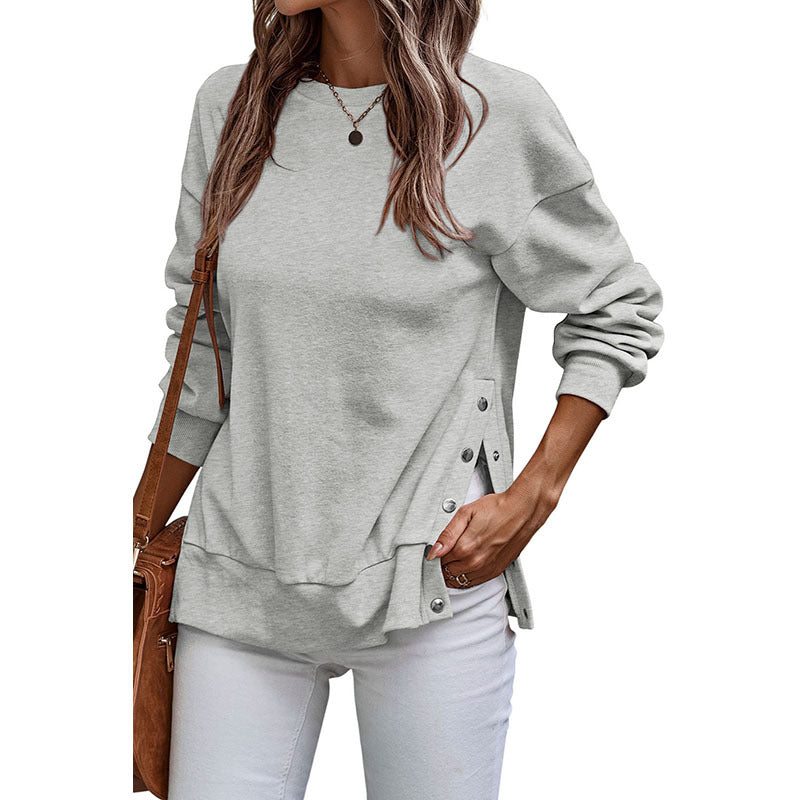 Women's Casual Loose Long Sleeve Pullover Sweatshirt