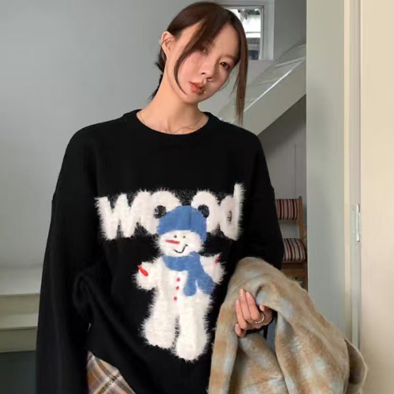 Laid-back Style Knit Base Sweater for Women
