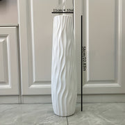 Large Retro Geometric Vase - Heavy-Duty Shatterproof Plastic Centerpiece, Modern Minimalist Home Decor for Living Room, Dining, Office - Pet & Child Safe, Easy-Clean Surface - Available in Black…