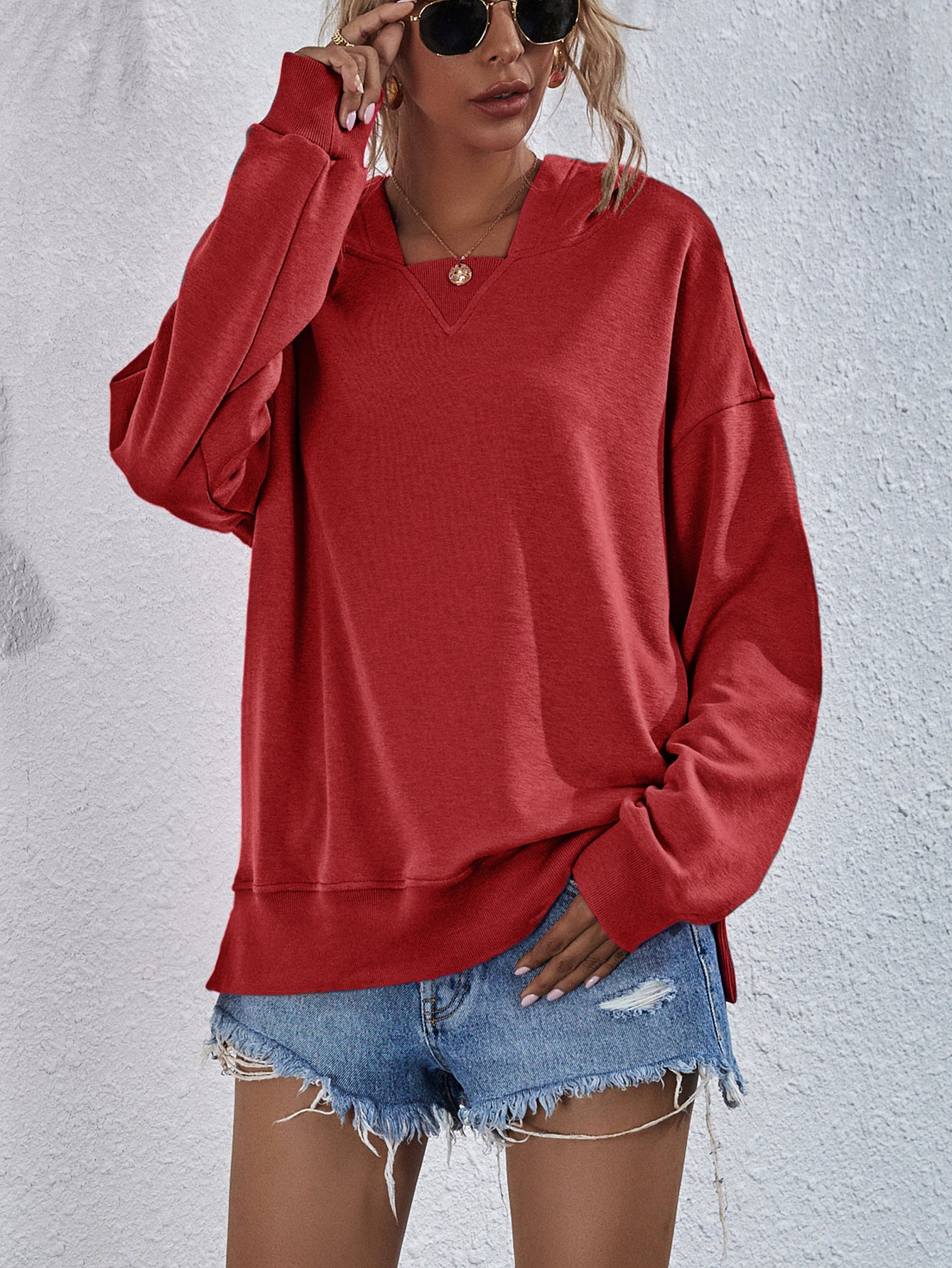 Women's Fleece-Lined Casual Hooded Sweatshirt